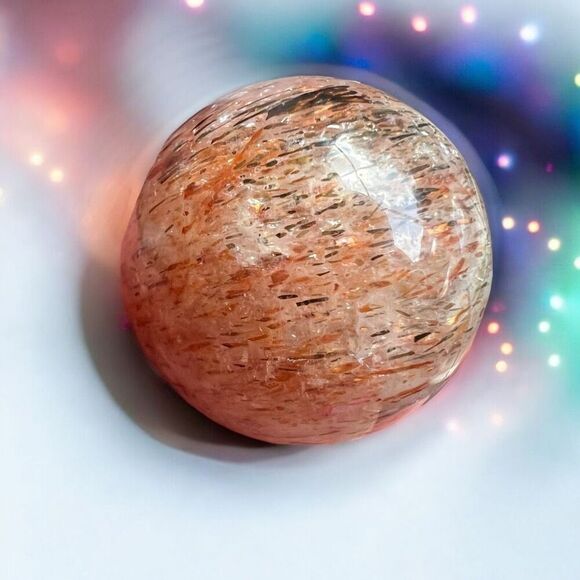 Golden Rutilated‎ Quartz Marble Sphere (#2) - Picture 1 of 13